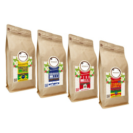 Kawa Ziarnista 1kg Brazylia + 1kg Honduras + 1kg Peru + 1kg Etiopia - 100% Arabica