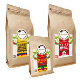 Kawa Ziarnista 1kg Kolumbia + 1kg Peru + 200g Etiopia Djimmah - 100% Arabica