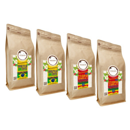 Kawa Ziarnista 2 x 1kg Brazylia + 2 x 1kg Etiopia - 100% Arabica