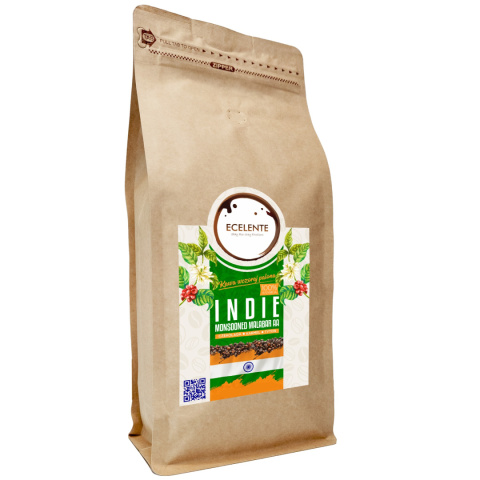 Kawa Ziarnista Indie Malabar Monsooned AA 1kg Speciality - 100% Arabica - Świeżo Palona