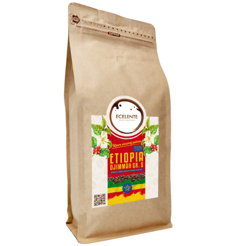 Kawa Ziarnista Etiopia Djimmah 1kg Speciality - 100% Arabica - Świeżo Palona