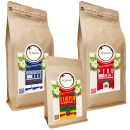 Kawa Ziarnista Zestaw 2x1kg+200g - 1kg Peru + 1kg Honduras + 200g Etiopia - Speciality - 100% Arabica - Świeżo Palona