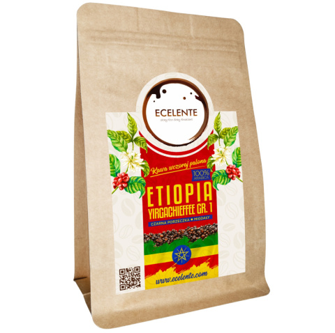 Kawa Ziarnista Etiopia Yirgachieffe 200g - Speciality - 100% Arabica - Świeżo Palona